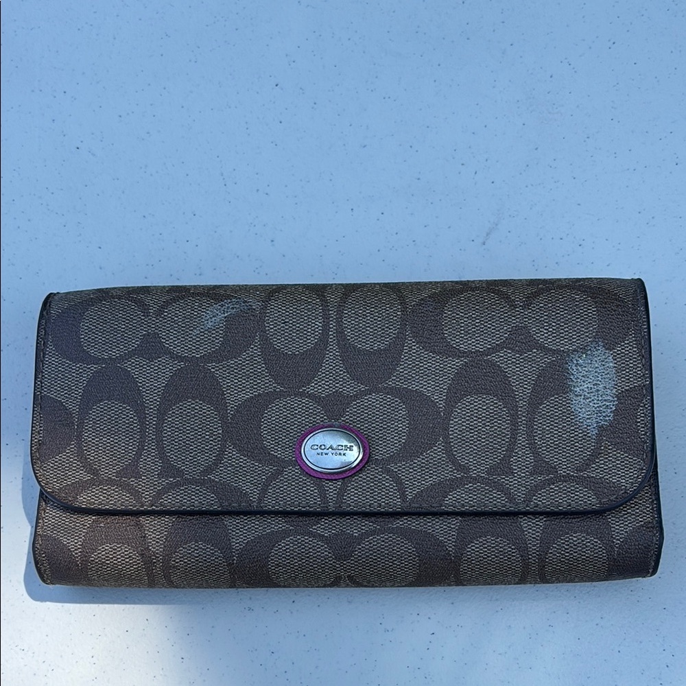 Coach Signature Brown Clutch